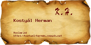 Kostyál Herman névjegykártya